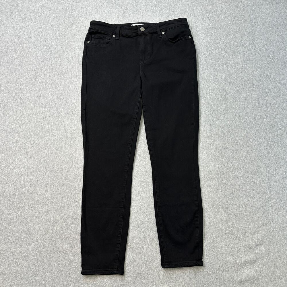 Paige Jeans WMNS 29 Black Overdye Verdugo Ankle Skinny Fit Denim Stretchy Pants